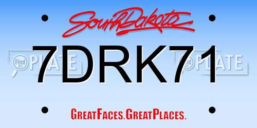 7DRK71 South Dakota License Plate