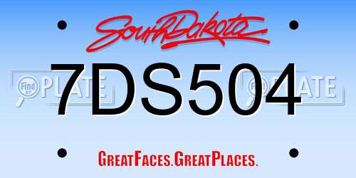 7DS504 South Dakota License Plate