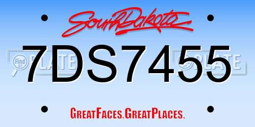 7DS7455 South Dakota License Plate