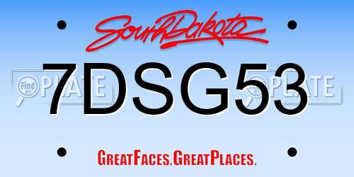 7DSG53 South Dakota License Plate