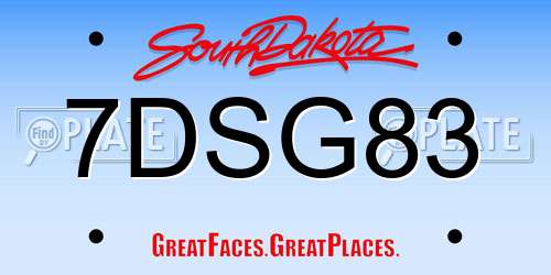 7DSG83 South Dakota License Plate