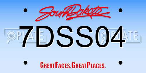 7DSS04 South Dakota License Plate