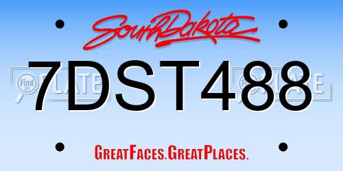 7DST488 South Dakota License Plate