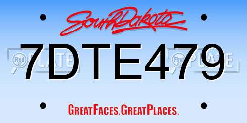 7DTE479 South Dakota License Plate