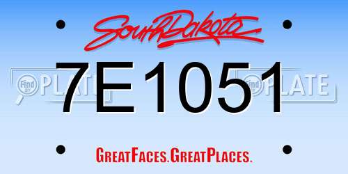 7E1051 South Dakota License Plate