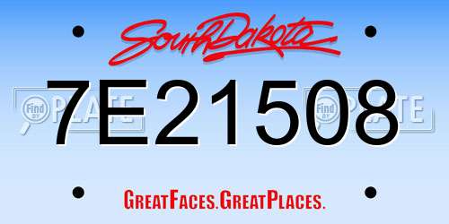 7E21508 South Dakota License Plate
