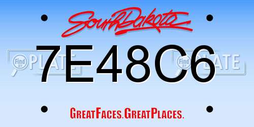 7E48C6 South Dakota License Plate