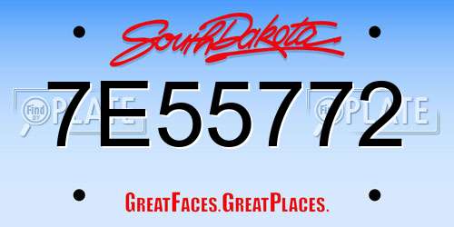 7E55772 South Dakota License Plate