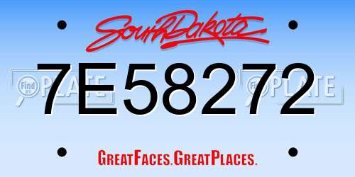 7E58272 South Dakota License Plate