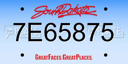 7E65875 South Dakota License Plate
