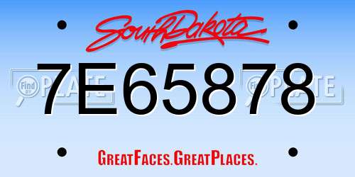 7E65878 South Dakota License Plate