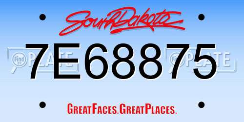 7E68875 South Dakota License Plate