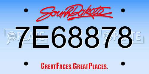 7E68878 South Dakota License Plate