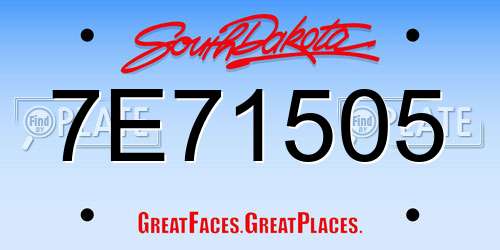 7E71505 South Dakota License Plate