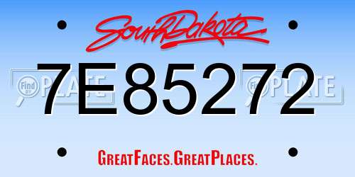 7E85272 South Dakota License Plate