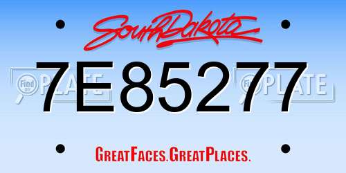 7E85277 South Dakota License Plate