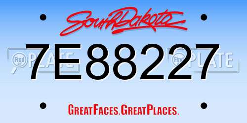 7E88227 South Dakota License Plate