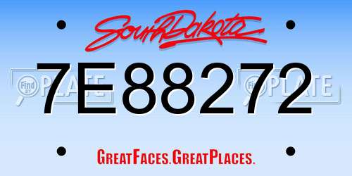 7E88272 South Dakota License Plate