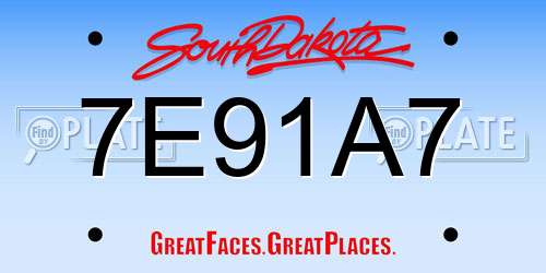 7E91A7 South Dakota License Plate