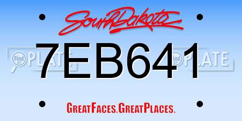 7EB641 South Dakota License Plate