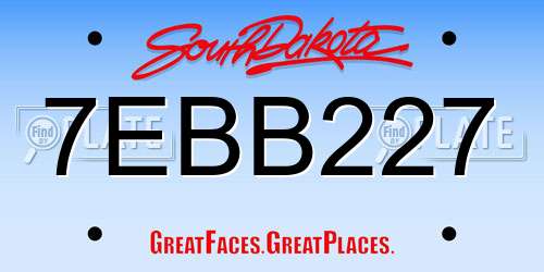 7EBB227 South Dakota License Plate