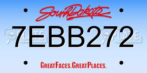 7EBB272 South Dakota License Plate
