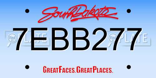 7EBB277 South Dakota License Plate