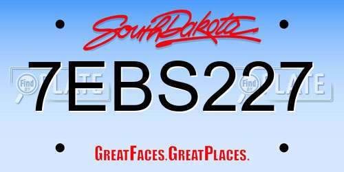 7EBS227 South Dakota License Plate