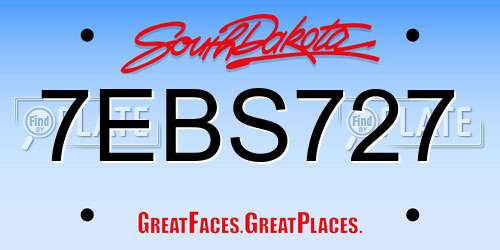 7EBS727 South Dakota License Plate
