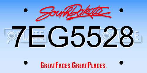 7EG5528 South Dakota License Plate