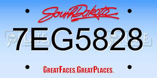 7EG5828 South Dakota License Plate