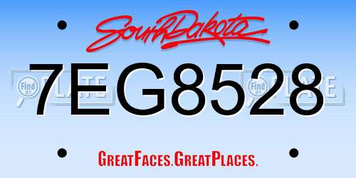 7EG8528 South Dakota License Plate