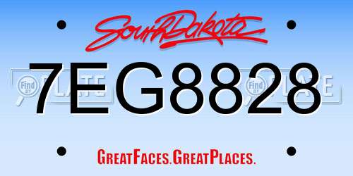 7EG8828 South Dakota License Plate