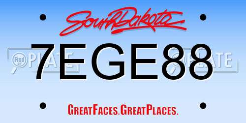 7EGE88 South Dakota License Plate