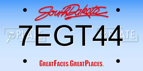 7EGT44 South Dakota License Plate