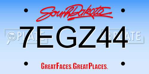 7EGZ44 South Dakota License Plate