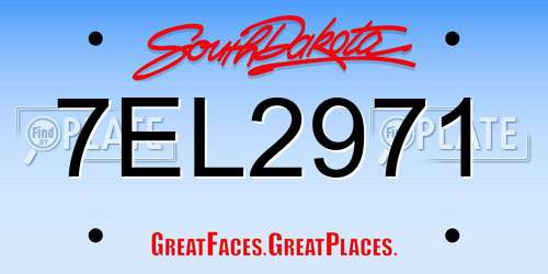 7EL2971 South Dakota License Plate