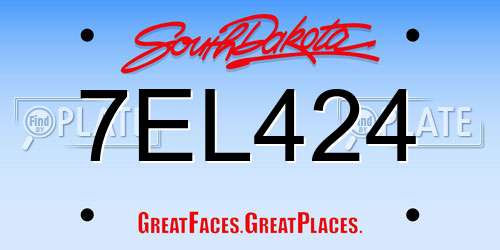 7EL424 South Dakota License Plate
