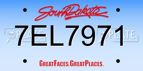 7EL7971 South Dakota License Plate