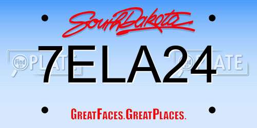 7ELA24 South Dakota License Plate
