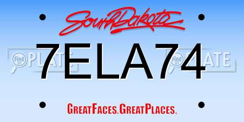 7ELA74 South Dakota License Plate