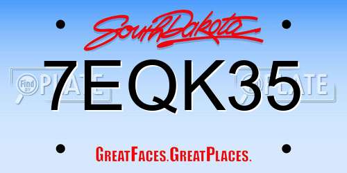 7EQK35 South Dakota License Plate
