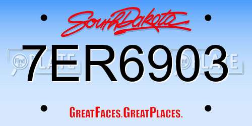 7ER6903 South Dakota License Plate