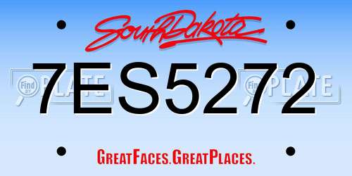 7ES5272 South Dakota License Plate