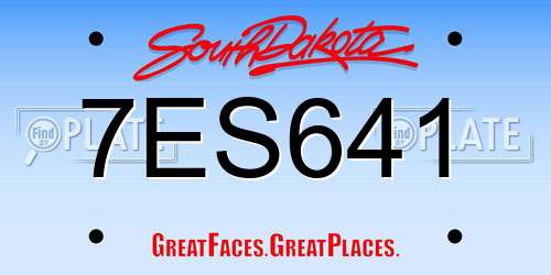 7ES641 South Dakota License Plate