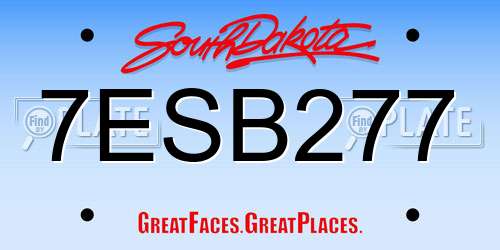 7ESB277 South Dakota License Plate
