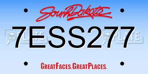 7ESS277 South Dakota License Plate