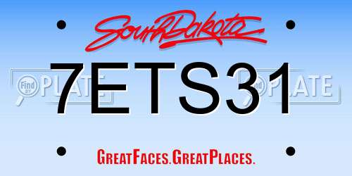 7ETS31 South Dakota License Plate
