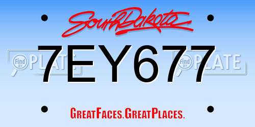 7EY677 South Dakota License Plate