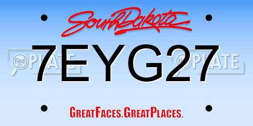 7EYG27 South Dakota License Plate